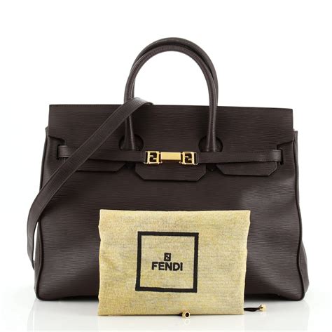 fendi leather woven vintage bag|authentic Fendi tote.